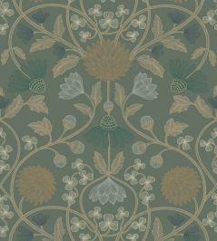 Hippolyte Wallpaper by Casamance Vert de gris/dore Hippolyte Wallpaper by Casamance Vert de gris/dore