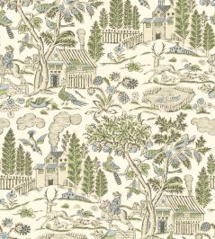 Home Park Wallpaper by GP & J Baker Soft Green/Blue Home Park Wallpaper by GP & J Baker Soft Green/Blue