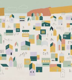 Hometown Mural by Coordonne Lilac Hometown Mural by Coordonne Lilac