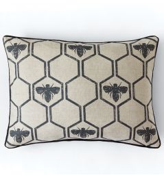 Honey Bees Cushion 40 x 60cm by Barneby Gates Charcoal Honey Bees Cushion 40 x 60cm by Barneby Gates Charcoal