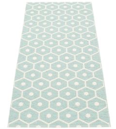 Honey Runner Rug by Pappelina Pale Turquoise/Vanilla Honey Runner Rug by Pappelina Pale Turquoise/Vanilla