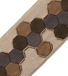Honeycomb Applique Border Trimming by Samuel & Sons Goldenrod Honeycomb Applique Border Trimming by Samuel & Sons Goldenrod