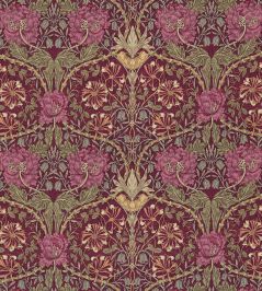 Honeysuckle & Tulip Fabric by Morris & Co Wine/Bayleaf Honeysuckle & Tulip Fabric by Morris & Co Wine/Bayleaf