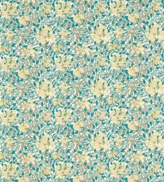 Honeysuckle Outdoor Fabric by Morris & Co Teal/Soft Lemon Honeysuckle Outdoor Fabric by Morris & Co Teal/Soft Lemon