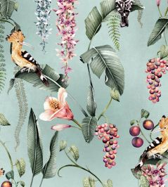 Hoopoe Garden Wallpaper by Avalana Duck Egg Hoopoe Garden Wallpaper by Avalana Duck Egg