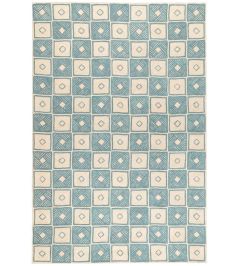Hop Scotch Rug by GP & J Baker Aqua Hop Scotch Rug by GP & J Baker Aqua