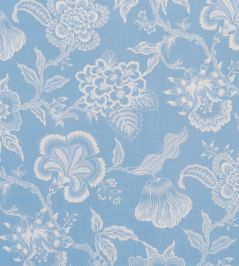 Hothouse Flowers Silhouette Fabric by Schumacher Bliss Blue Hothouse Flowers Silhouette Fabric by Schumacher Bliss Blue
