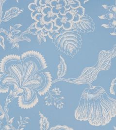 Hothouse Flowers Silhouette Wallpaper by Schumacher Bliss Blue Hothouse Flowers Silhouette Wallpaper by Schumacher Bliss Blue