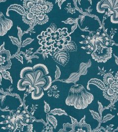 Hothouse Flowers Silhouette Fabric by Schumacher Peacock Hothouse Flowers Silhouette Fabric by Schumacher Peacock