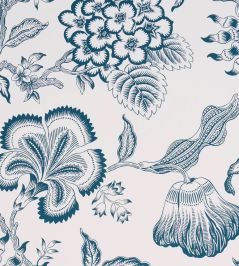 Hothouse Flowers Silhouette Wallpaper by Schumacher Peacock On White Hothouse Flowers Silhouette Wallpaper by Schumacher Peacock On White