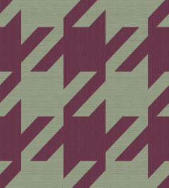 Houndstooth Mural by Eijffinger Burgundy Pistache Houndstooth Mural by Eijffinger Burgundy Pistache