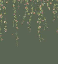 Hummingbirds Flora Mural by Cole & Son Fuchsia on Racing Green Hummingbirds Flora Mural by Cole & Son Fuchsia on Racing Green