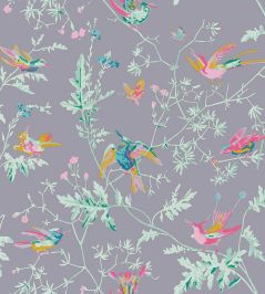 Hummingbirds Silk Fabric by Cole & Son Perinwinkle Hummingbirds Silk Fabric by Cole & Son Perinwinkle