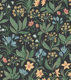 Huset I Solen Wallpaper by Sandberg Charcoal Huset I Solen Wallpaper by Sandberg Charcoal