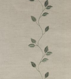 Embroidered Union Leaf Fabric by Ian Mankin Sage Embroidered Union Leaf Fabric by Ian Mankin Sage