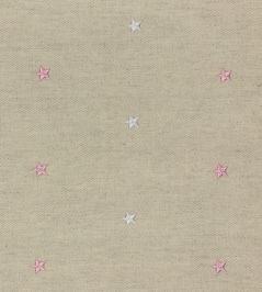 Embroidered Union Star Fabric by Ian Mankin Pink Embroidered Union Star Fabric by Ian Mankin Pink