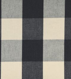 Avon Check Fabric by Ian Mankin Black Avon Check Fabric by Ian Mankin Black