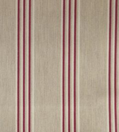 Henley Stripe Fabric by Ian Mankin Cream/Peony Henley Stripe Fabric by Ian Mankin Cream/Peony