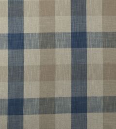 Oban Check Fabric by Ian Mankin Blue Oban Check Fabric by Ian Mankin Blue