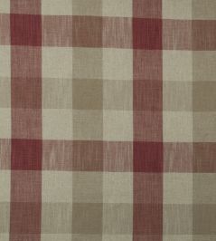 Oban Check Fabric by Ian Mankin Peony Oban Check Fabric by Ian Mankin Peony