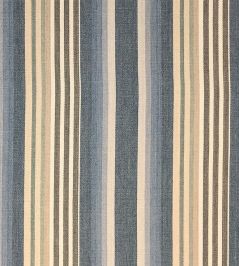 Quay Stripe Fabric by Ian Sanderson Sandstone Blue Quay Stripe Fabric by Ian Sanderson Sandstone Blue