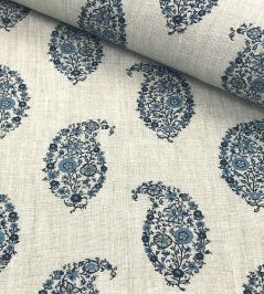 Jessamy Paisley Fabric by Ian Sanderson Cerulean Jessamy Paisley Fabric by Ian Sanderson Cerulean