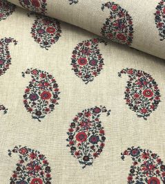 Jessamy Paisley Fabric by Ian Sanderson Rose Blue Jessamy Paisley Fabric by Ian Sanderson Rose Blue