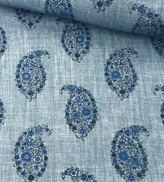 Jessamy Paisley Fabric by Ian Sanderson Sapphire Jessamy Paisley Fabric by Ian Sanderson Sapphire