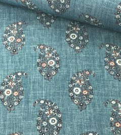 Jessamy Paisley Fabric by Ian Sanderson Denim Jessamy Paisley Fabric by Ian Sanderson Denim
