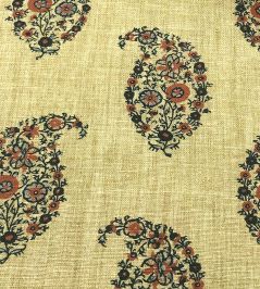 Jessamy Paisley Fabric by Ian Sanderson Indigo Rust Jessamy Paisley Fabric by Ian Sanderson Indigo Rust
