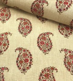 Jessamy Paisley Fabric by Ian Sanderson Turkey Red Jessamy Paisley Fabric by Ian Sanderson Turkey Red
