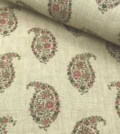 Jessamy Paisley Fabric by Ian Sanderson Geranium Jessamy Paisley Fabric by Ian Sanderson Geranium