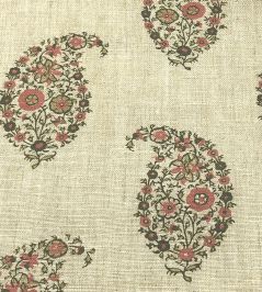 Jessamy Paisley Fabric by Ian Sanderson Geranium Jessamy Paisley Fabric by Ian Sanderson Geranium
