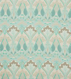 Ianthe Bloom Multi in Ladbroke Linen Fabric by Liberty Jade Ianthe Bloom Multi in Ladbroke Linen Fabric by Liberty Jade