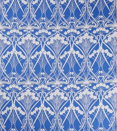 Ianthe Bloom Stencil in Chiltern Linen Fabric by Liberty Lapis Ianthe Bloom Stencil in Chiltern Linen Fabric by Liberty Lapis