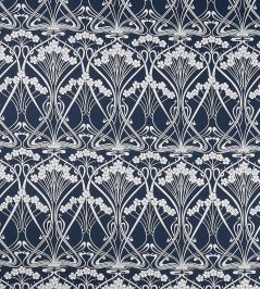 Ianthe Bloom Stencil in Chiltern Linen Fabric by Liberty Pewter Ianthe Bloom Stencil in Chiltern Linen Fabric by Liberty Pewter