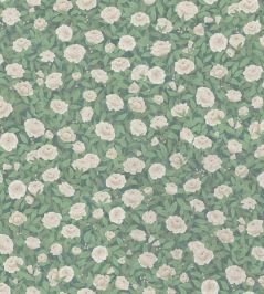 Idyll Roses Linen Union Fabric by Cole & Son Eau de Nil Idyll Roses Linen Union Fabric by Cole & Son Eau de Nil