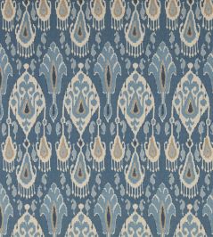 Ikat Bokhara Fabric by GP & J Baker Blue Ikat Bokhara Fabric by GP & J Baker Blue
