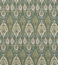 Ikat Bokhara Linen Fabric by GP & J Baker Emerald Ikat Bokhara Linen Fabric by GP & J Baker Emerald