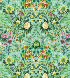 Ikebana Damask Fabric by Designers Guild Aqua Ikebana Damask Fabric by Designers Guild Aqua