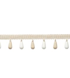 Ilana Beaded Fringe Trimming by Samuel & Sons Alabaster Ilana Beaded Fringe Trimming by Samuel & Sons Alabaster