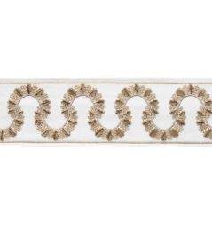 Ilana Embroidered Border Trimming by Samuel & Sons Flax Ilana Embroidered Border Trimming by Samuel & Sons Flax