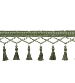 Ilana Tassel Fringe Trimming by Samuel & Sons Evergreen Ilana Tassel Fringe Trimming by Samuel & Sons Evergreen
