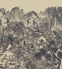 Illustrative Forest Mural by Eijffinger Blue Illustrative Forest Mural by Eijffinger Blue