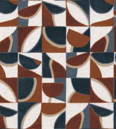 Impatient Fabric by Casamance Bleu Nordique Acajou Impatient Fabric by Casamance Bleu Nordique Acajou