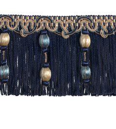 Imperiale Bullion Beaded Fringe Trimming by Houles Oltremare Imperiale Bullion Beaded Fringe Trimming by Houles Oltremare