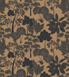 Inara Wallpaper by Casamance Noir/Dore Inara Wallpaper by Casamance Noir/Dore