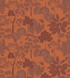 Inara Wallpaper by Casamance Orange Brule Inara Wallpaper by Casamance Orange Brule