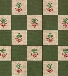 Indian Checks Fabric by Ottoline Green Indian Checks Fabric by Ottoline Green