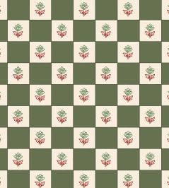 Indian Checks Wallpaper by Ottoline Green Indian Checks Wallpaper by Ottoline Green